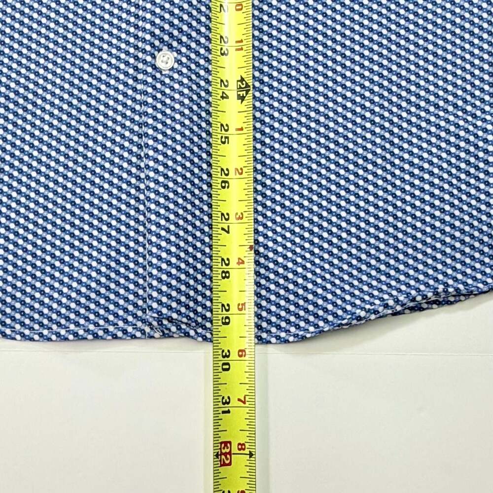 Denim & Flower Ricky Singh Blue Geo Print Tech Comfort Long Sleeve Shirt M - Picture 10 of 11